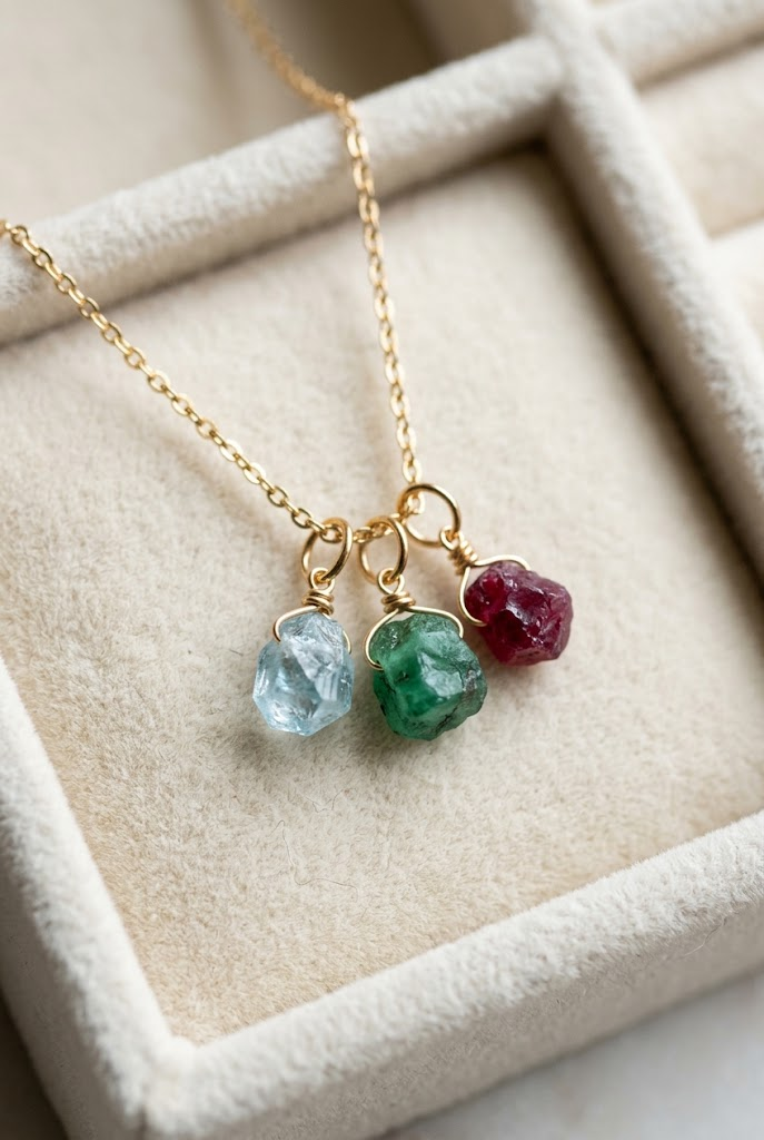 16. Raw Birthstone & Initial Keepsake Jewelry