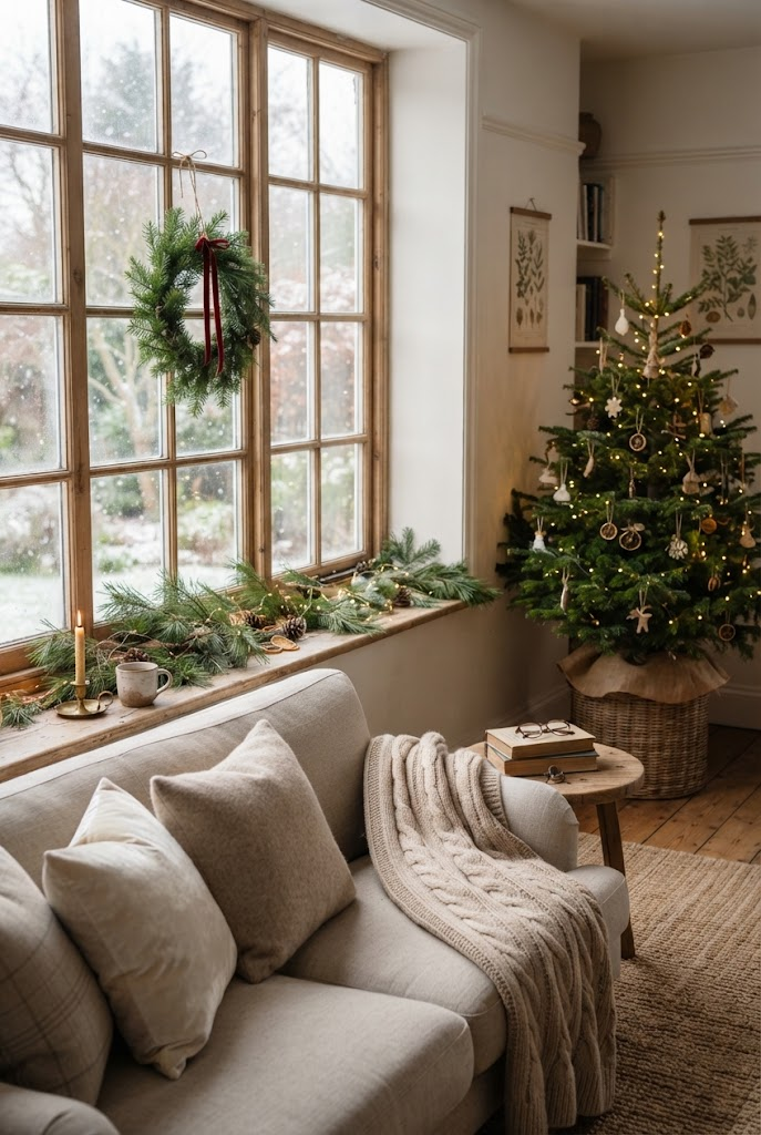 19. Style the Windows With Simple Greenery