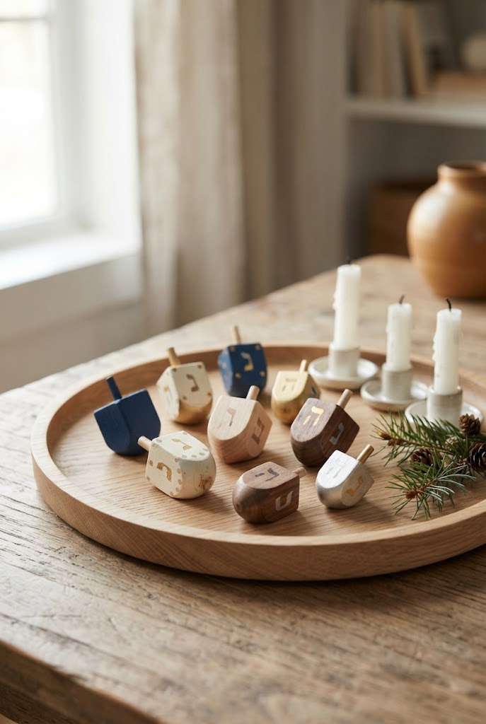 2. Painted Wooden Dreidels