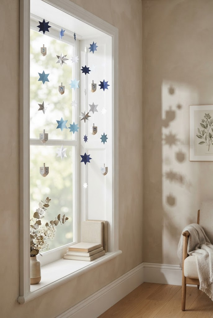 20. DIY Hanukkah Window Hanging