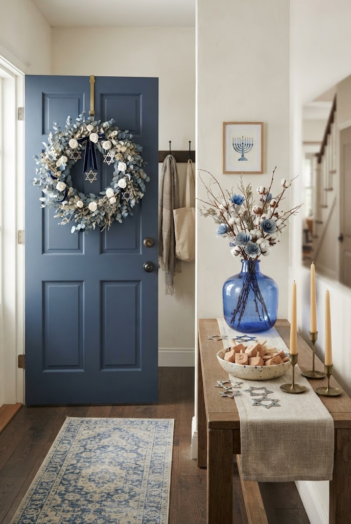 25. DIY Hanukkah Entryway Display