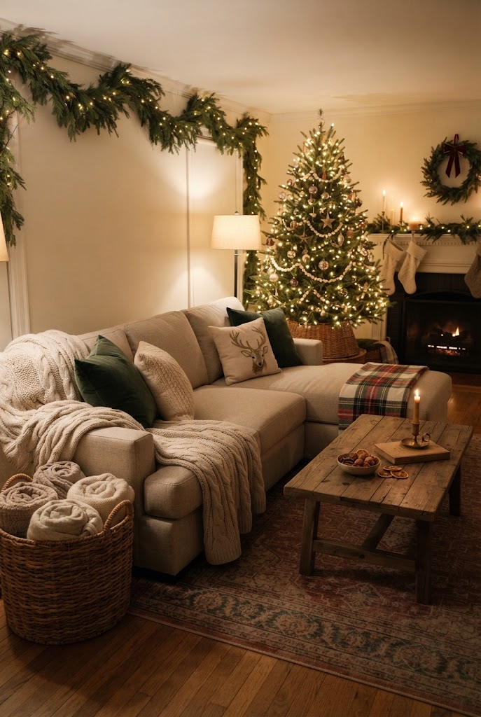 27. Create a Cozy Christmas Movie Night Setup
