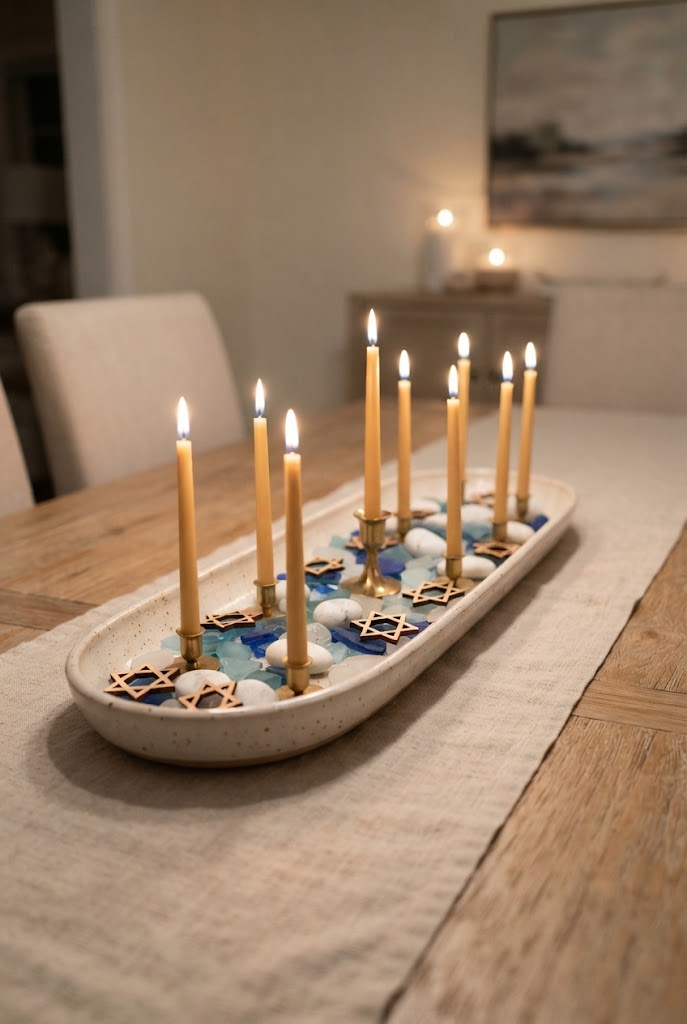 4. DIY Hanukkah Candle Centerpiece